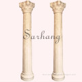 Indoor or Outdoor Decoration Beige Marble Roman Columns